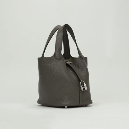 Hermes Picotin Lock PM Picotin Lock PM Bag Tote Bag Taurillon Clemence Etain