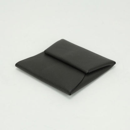 Hermes Bastia Wallet Coin Case Coin Purse Madame Gray Silver Hardware Vaux