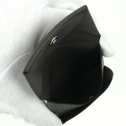 Hermes Bastia Wallet Coin Case Coin Purse Madame Gray Silver Hardware Vaux