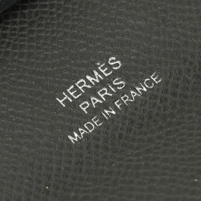 Hermes Bastia Wallet Coin Case Coin Purse Madame Gray Silver Hardware Vaux