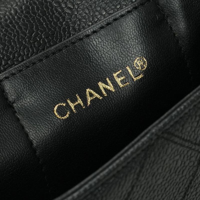 Chanel Bicolore Bag Business Bag Briefcase Caviar Skin Black Gold Hardware