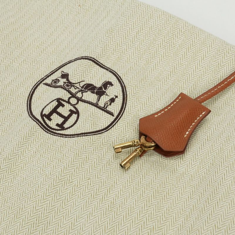Hermes Sampron Bag Tote Courchevel Gold Brown Hardware Handbag Boston