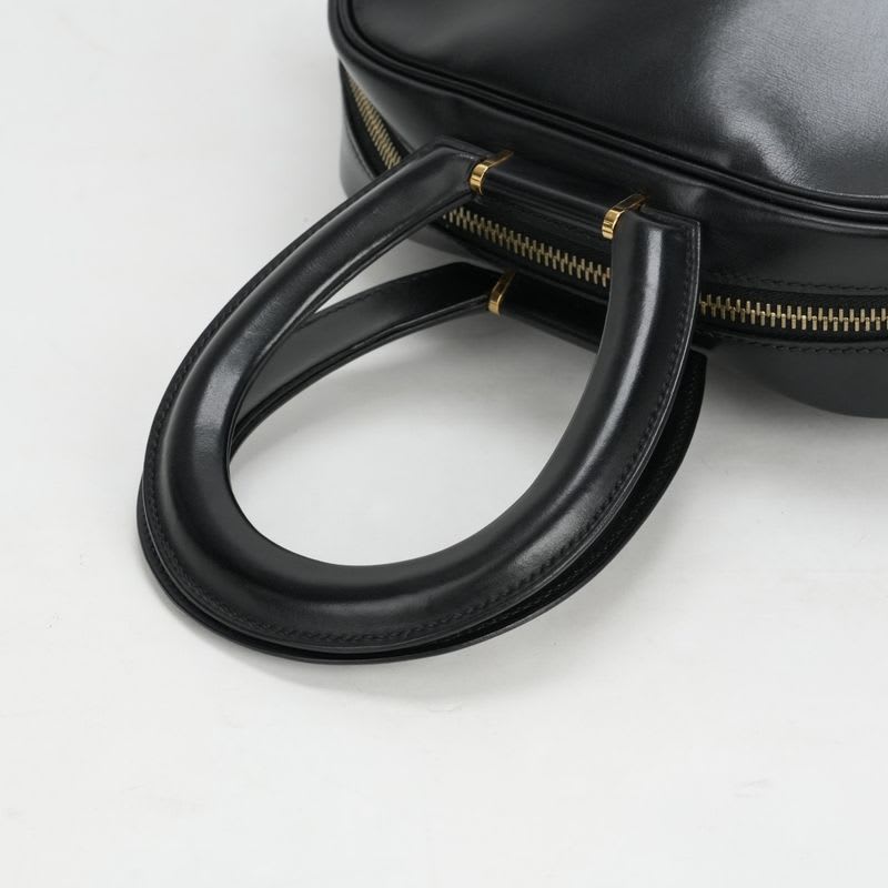 Hermes Bag Tote Box Calf Noir Black Gold Hardware Handbag Vintage Antique