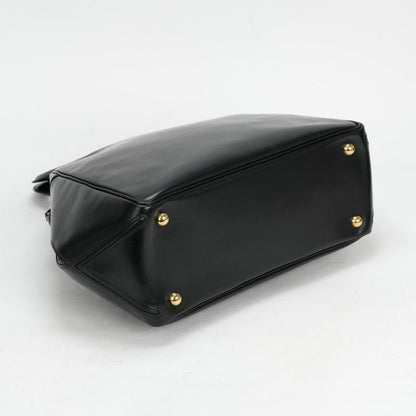 Hermes Bag Tote Box Calf Noir Black Gold Hardware Handbag Vintage Antique