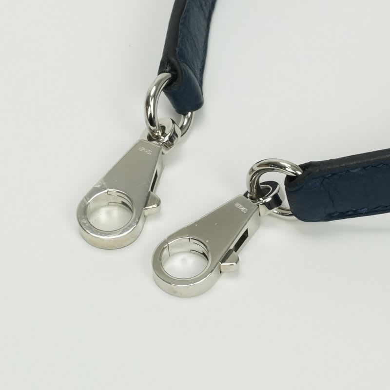 Hermes Shoulder Strap Togo Bleu Obscur Navy Blue Silver