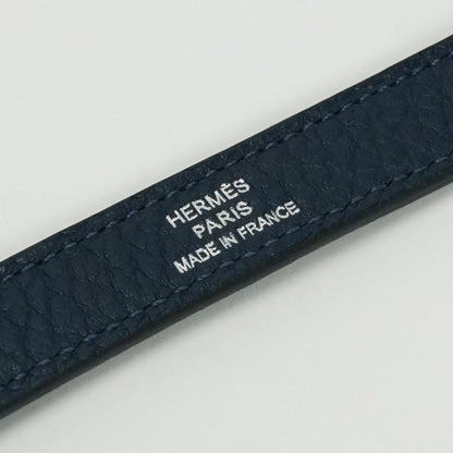 Hermes Shoulder Strap Togo Bleu Obscur Navy Blue Silver