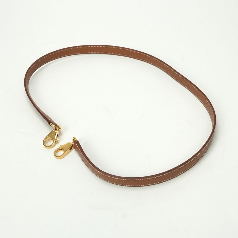 Hermes Shoulder Strap Others Courchevel Gold Brown Hardware