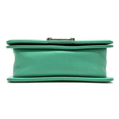 Chanel Boy Chanel Bag Shoulder Bag Calfskin Green Silver Hardware Chain