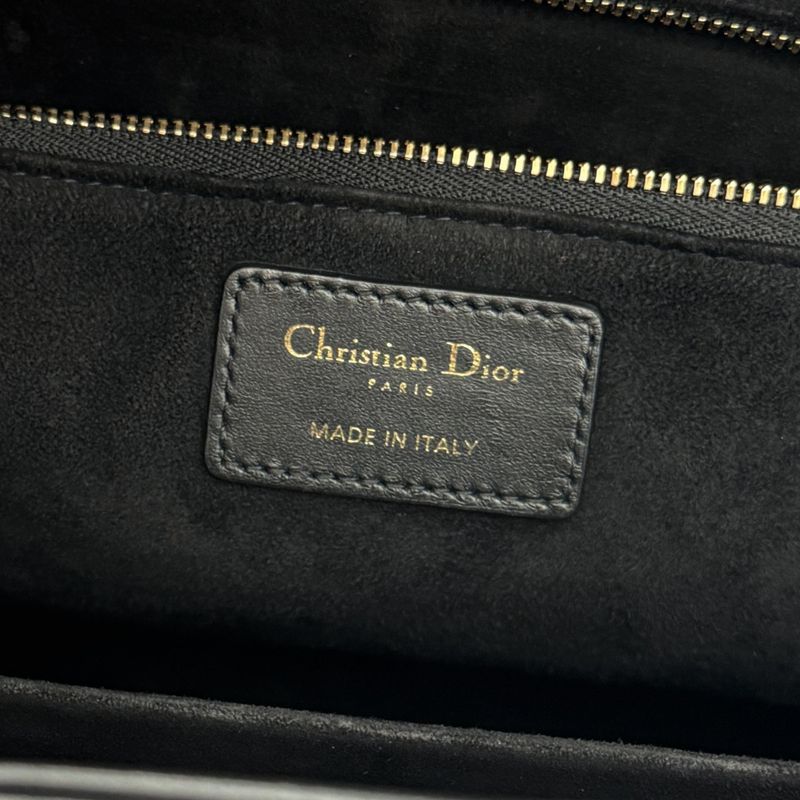 Christian DIOR LADY DIOR Large LADY DIOR Cannage Bag Tote Bag Lambskin Black