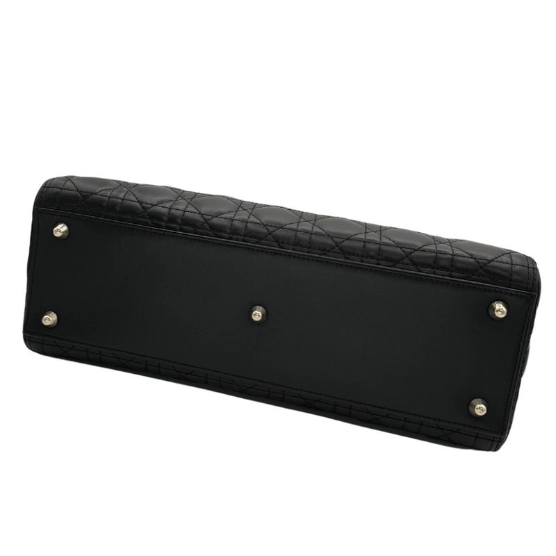 Christian DIOR LADY DIOR Large LADY DIOR Cannage Bag Tote Bag Lambskin Black