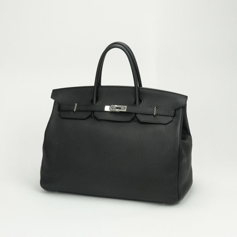Hermes Birkin 40 Birkin 40 Bag Tote Bag Togo Noir Black Silver Hardware