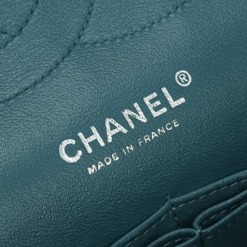 Chanel Quilted 30 big Bag Shoulder Lambskin Blue Silver