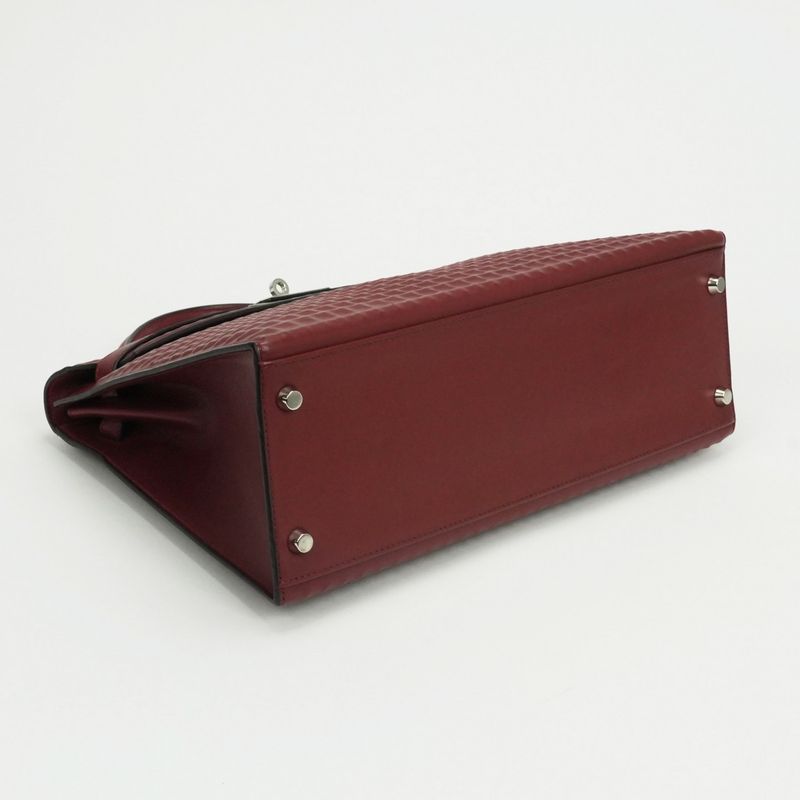 Hermes Kelly 32 Kelly 32 Bag Tote Bag Waffle Deutch Rougeh Red Silver Hardware