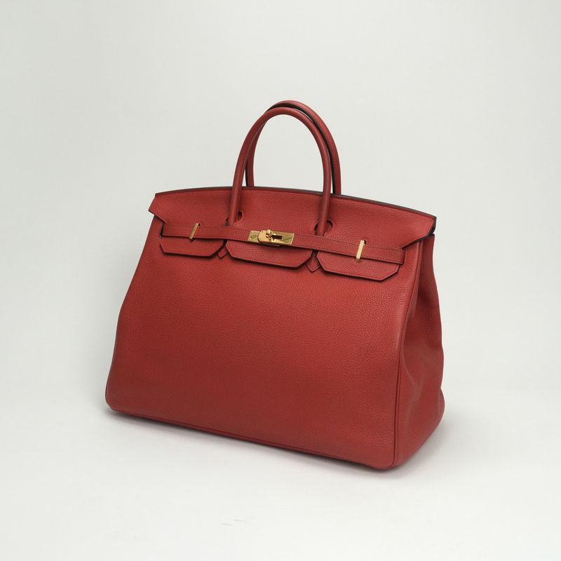 Hermes Birkin 40 Birkin 40 Bag Tote Bag Togo Vermilion Red Gold Hardware Handbag