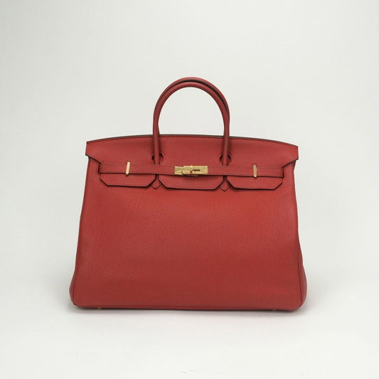 Hermes Birkin 40 Birkin 40 Bag Tote Bag Togo Vermilion Red Gold Hardware Handbag