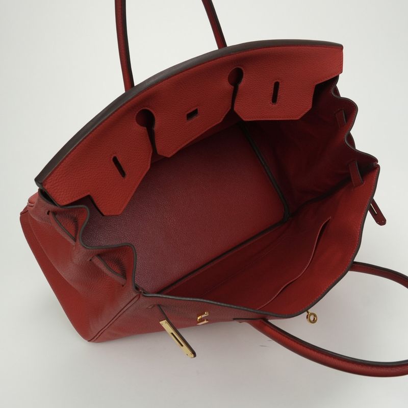 Hermes Birkin 40 Birkin 40 Bag Tote Bag Togo Vermilion Red Gold Hardware Handbag