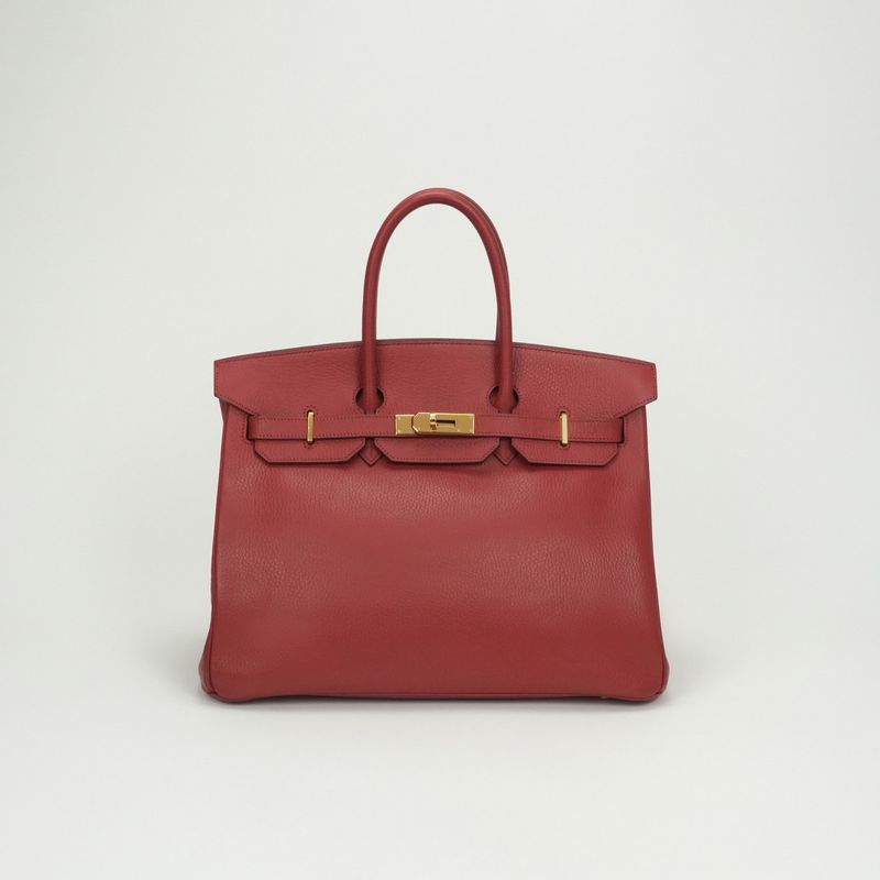 Hermes Birkin 35 Birkin 35 Bag Tote Bag Ardennes Rougevif Red Gold Hardware