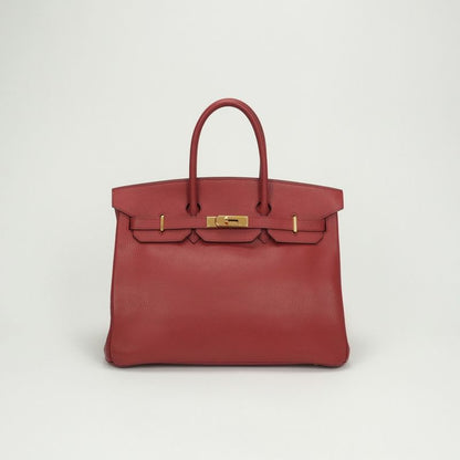 Hermes Birkin 35 Birkin 35 Bag Tote Bag Ardennes Rougevif Red Gold Hardware