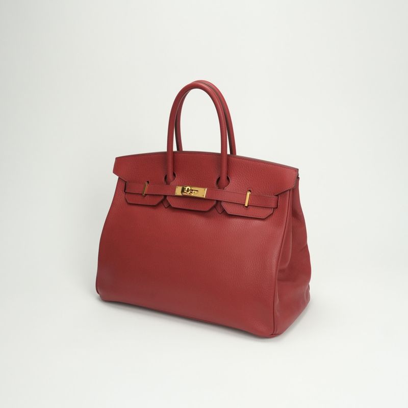 Hermes Birkin 35 Birkin 35 Bag Tote Bag Ardennes Rougevif Red Gold Hardware