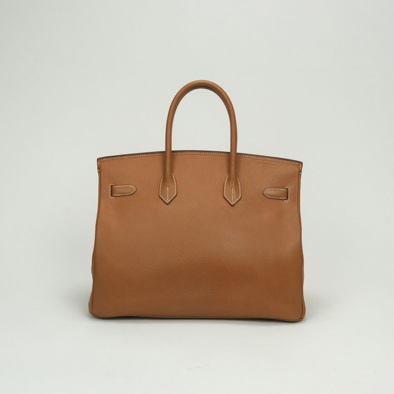 Hermes Birkin 35 Birkin 35 Verso Bag Tote Bag Ardennes Gold Natural Brown Gold