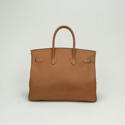 Hermes Birkin 35 Birkin 35 Verso Bag Tote Bag Ardennes Gold Natural Brown Gold