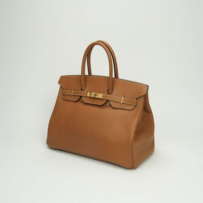 Hermes Birkin 35 Birkin 35 Verso Bag Tote Bag Ardennes Gold Natural Brown Gold