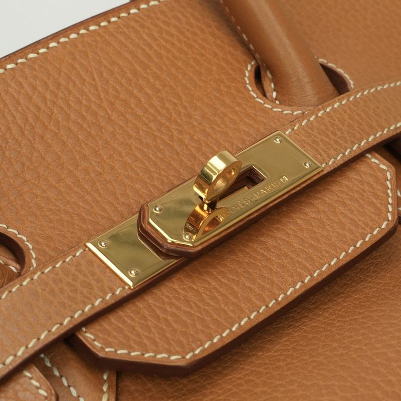 Hermes Birkin 35 Birkin 35 Verso Bag Tote Bag Ardennes Gold Natural Brown Gold
