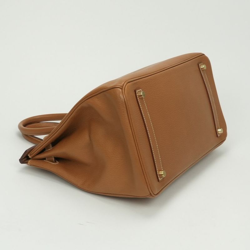 Hermes Birkin 35 Birkin 35 Verso Bag Tote Bag Ardennes Gold Natural Brown Gold