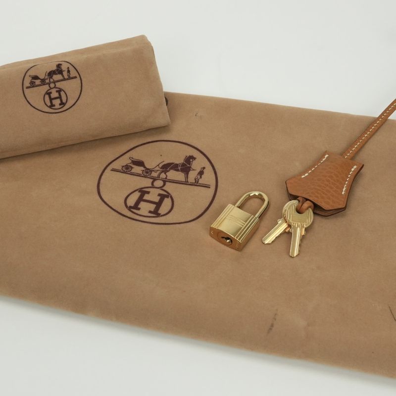 Hermes Birkin 35 Birkin 35 Verso Bag Tote Bag Ardennes Gold Natural Brown Gold