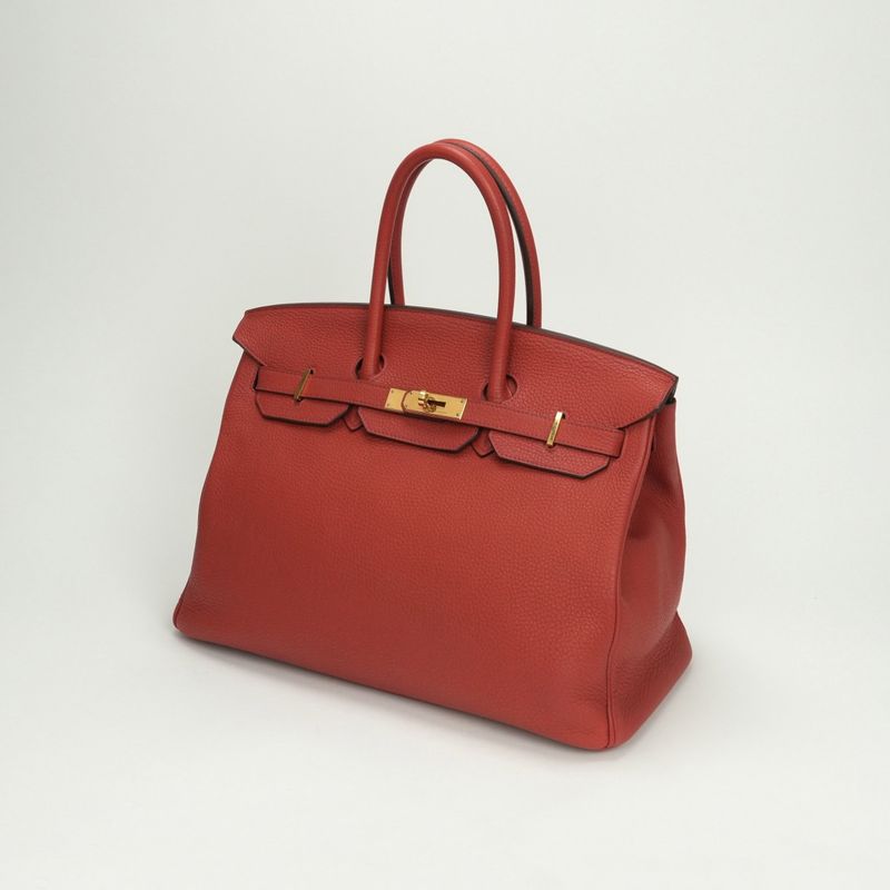 Hermes Birkin 35 Birkin 35 Bag Tote Bag Togo Vermillion Red Gold Hardware