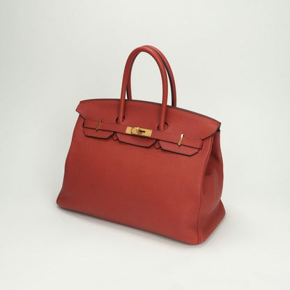 Hermes Birkin 35 Birkin 35 Bag Tote Bag Togo Vermillion Red Gold Hardware