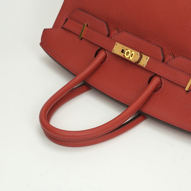 Hermes Birkin 35 Birkin 35 Bag Tote Bag Togo Vermillion Red Gold Hardware