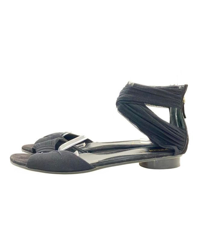 Fendi Ankle Strap Sandals Flat Women's SIZE 37 (24cm (9.45in)) Fendi