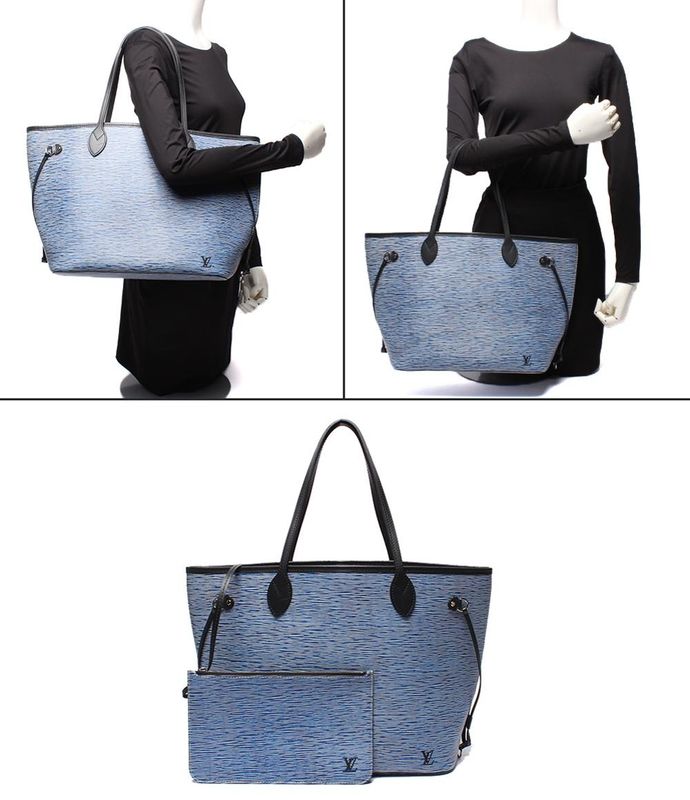 Louis Vuitton Tote Bag Shoulder Neverfull MM Epi Denim M51053 Women Men Louis