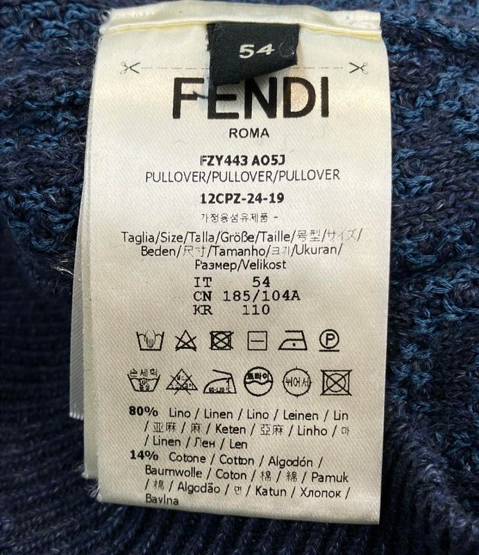 Fendi Short Sleeve Knit Zucca Fzy443ao5j Men's SIZE 54 (xxl) Fendi