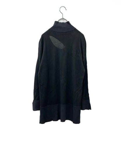 Christian Dior Long Sleeve Knit Mock Neck Slit Knit CD Button Black 5h24543am549