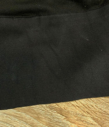 Christian Dior Long Sleeve Knit Mock Neck Slit Knit CD Button Black 5h24543am549