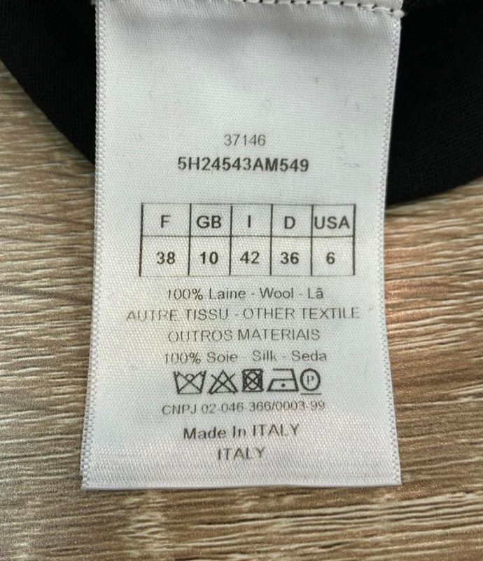 Christian Dior Long Sleeve Knit Mock Neck Slit Knit CD Button Black 5h24543am549