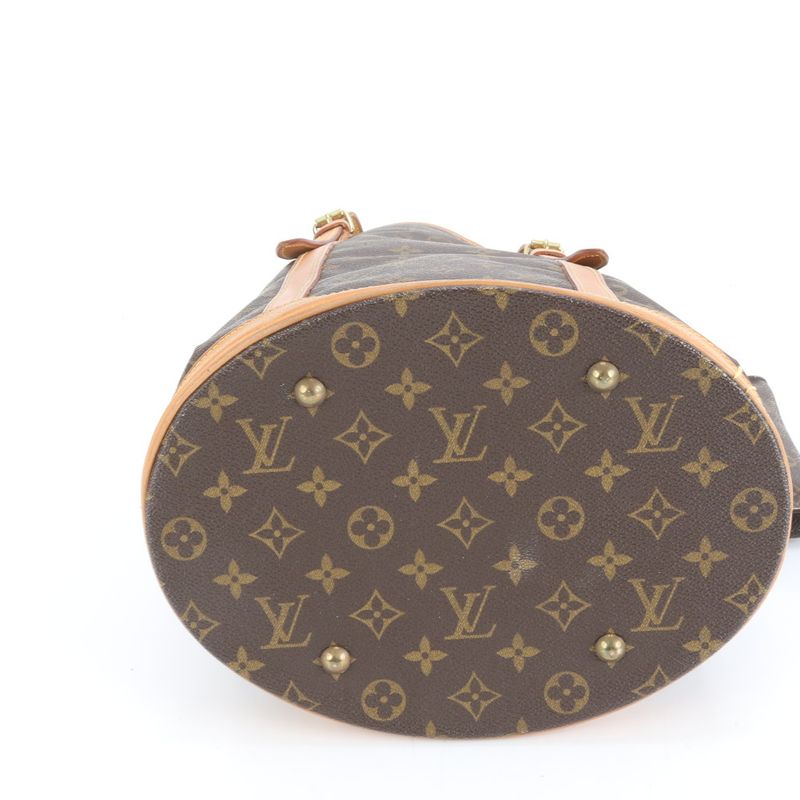 Louis Vuitton Monogram Bucket GM M42236 Leather Tote Bag Shoulder Brown A4