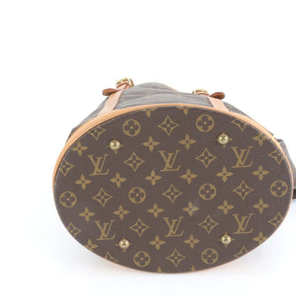 Louis Vuitton Monogram Bucket GM M42236 Leather Tote Bag Shoulder Brown A4