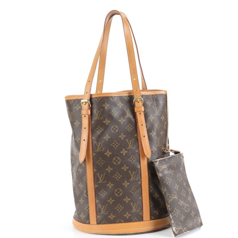 Louis Vuitton Monogram Bucket GM M42236 Leather Tote Bag Shoulder Brown A4