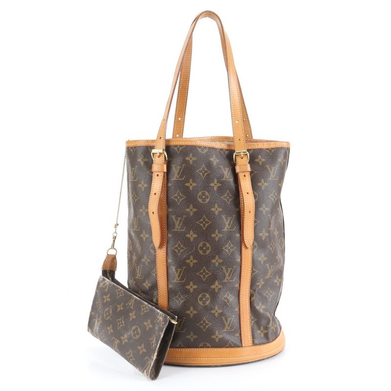Louis Vuitton Monogram Bucket GM M42236 Leather Tote Bag Shoulder Brown A4