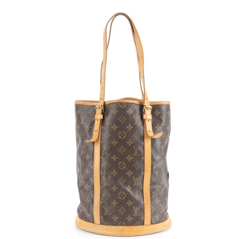 Louis Vuitton Monogram Bucket GM M42236 Leather Tote Bag Shoulder Brown A4