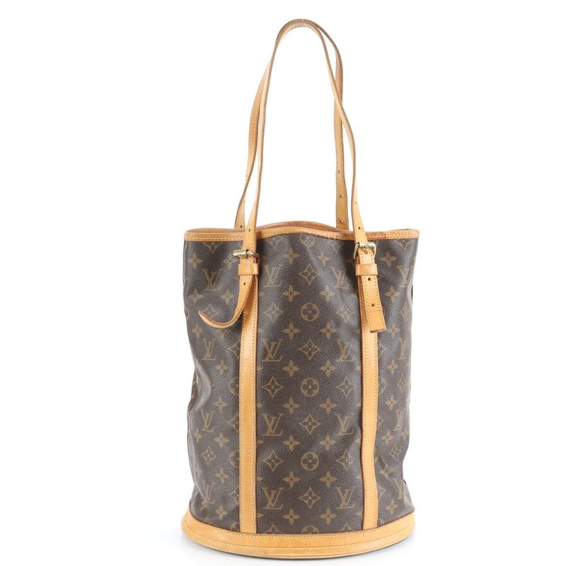 Louis Vuitton Monogram Bucket GM M42236 Leather Tote Bag Shoulder Brown A4