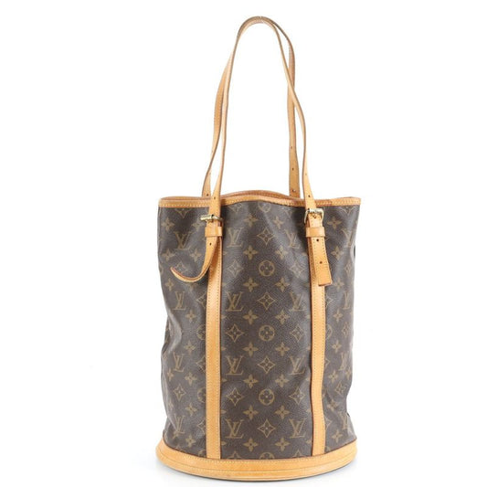 Louis Vuitton Monogram Bucket GM M42236 Leather Tote Bag Shoulder Brown A4