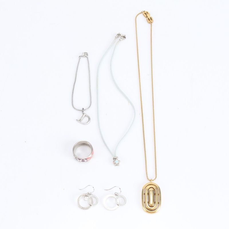 Summary 5-Piece Set Christian Dior Coach Givenchy Necklace Earrings Ring
