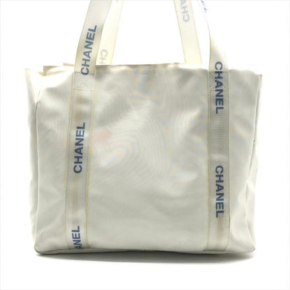 Chanel Sports Line Nylon Pouch Logo Tote White