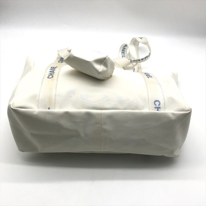 Chanel Sports Line Nylon Pouch Logo Tote White