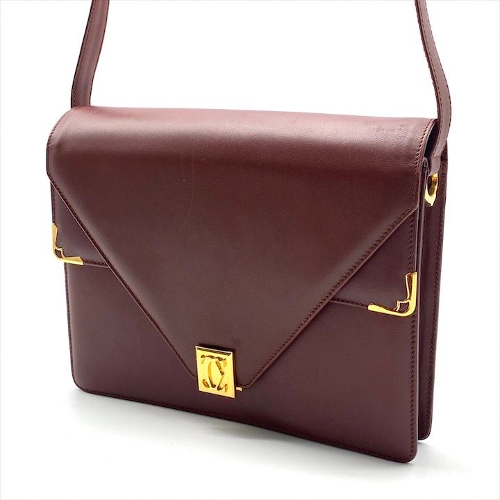 Cartier Must Line Vintage Leather Shoulder Bag Crossbody Gold