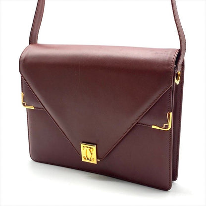 Cartier Must Line Vintage Leather Shoulder Bag Crossbody Gold